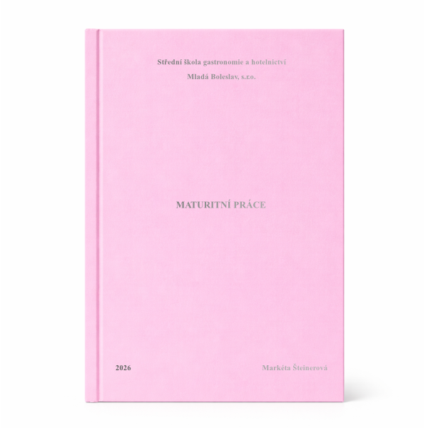 pevné desky se stříbrným potiskem - maturitní práce pro - Střední škola gastronomie a hotelnictví Mladá Boleslav