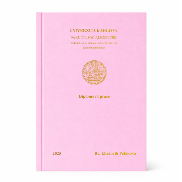 pevné růžové desky se zlatým potiskem - diplomová práce - Univerzita Karlova